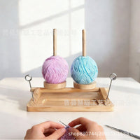 Wooden Yarn Ball Holder and Dispenser for Knitting and Crocheting