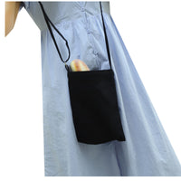 Mini Crossbody Phone Bag for Men and Women, Lightweight Solid Color Canvas Zipper Pouch