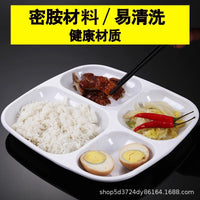 Thickened Melamine 4-Compartment Divided Tray for Cafeteria and Fast Food