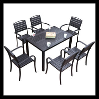 Outdoor Weather-Resistant Wood Plastic Composite Patio Dining Set