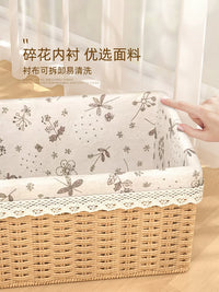 Woven Storage Basket with Lid for Clothes, Toys, and Snacks - Large