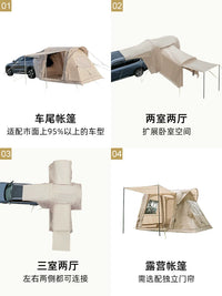 Inflatable SUV Car Tail Tent for Camping and Outdoor Travel, Sunshade and Rainproof Canopy