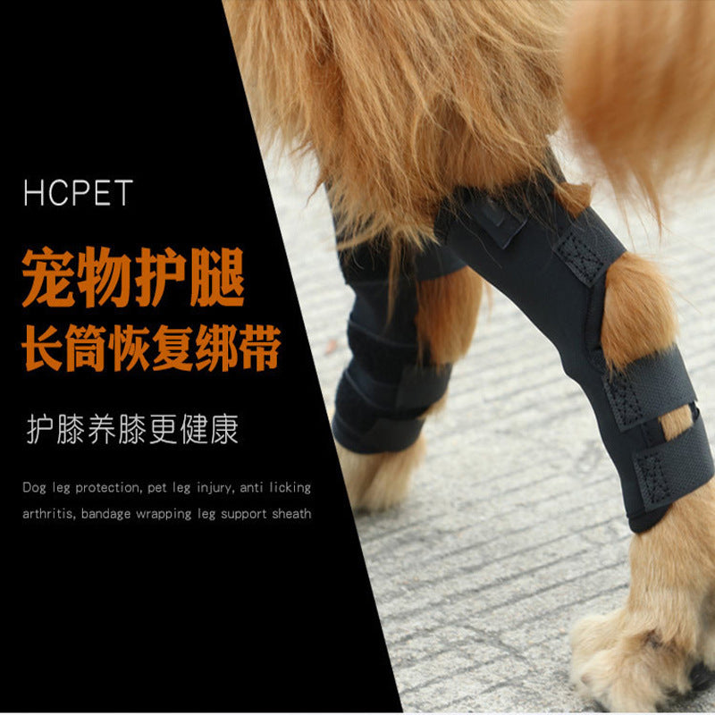 Pet Knee Brace with Support Strips for Injury Recovery and Protection, Reflective Dog Leg Sleeve