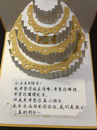 3D Pop-Up Birthday Card with Lights & Music, Gold Stamping Cake Design, Premium Gift Card