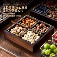 Luxury Chinese Style Wooden Nut and Candy Snack Box with Compartments