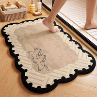 Cartoon Diatomaceous Earth Bath Mat - Non-Slip, Absorbent, Quick Dry Floor Mat for Shower & Bathroom