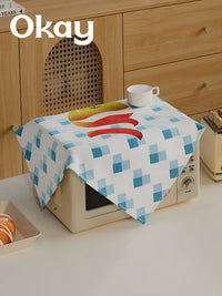 Apple Pattern Microwave Oven Dust Cover and Air Fryer Anti-Oil Cloth