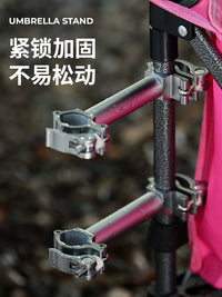 Outdoor Camping Cart Aluminum Alloy Umbrella Holder for Sunshade and Rain Protection