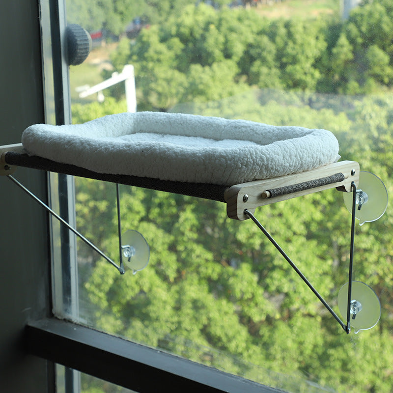 Cat Window Perch Hammock with Suction Cups for Balcony Viewing - Swing Style Cat Bed