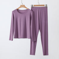 Women's Modal Thermal Underwear Set Thin Long Sleeve Top and Pants