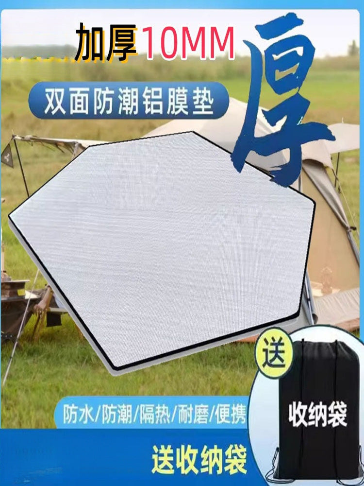 Hexagonal Waterproof Camping Mat with Aluminum Film, Thickened Moisture-Proof Outdoor Tent Sleeping Pad