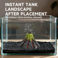 Resin Volcano Ornament with Air Bubble Stone for Aquarium Decoration