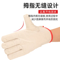 Double-Layer Canvas Work Gloves, Thickened, Fully Lined, Heavy Duty, for Welding and Industrial Protection