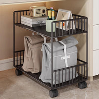 Under-Desk Mobile Storage Cart with Wheels, Multi-tier Office Bookshelf Organizer for Workstation