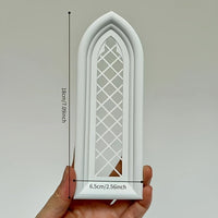 Gothic Miniature Window Ornament Dollhouse Decoration Model Building Scene Accessory