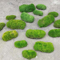 Artificial Moss Stones for Home Decor and Landscaping, Flocked Moss Rocks