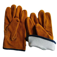 Heat Resistant Welding & BBQ Gloves with Hook and Loop Fastener, Cowhide Leather