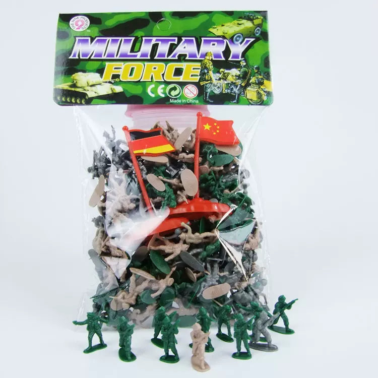 1:72 Scale Plastic Army Men Figures, 200-Piece Set for Sand Table Military Dioramas