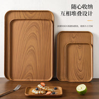 Ins Style Wood Grain Serving Tray for Coffee, Dessert, and Storage