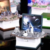 3D Pop-Up Book Keychain Fidget Toy - Dinosaur World & Astronaut Space Themes
