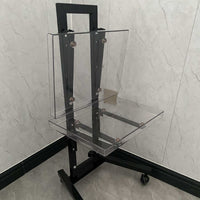 Stainless Steel Folding Salon Trolley Cart with Acrylic Trays for Hair Dyeing and Storage