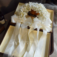 Hydrangea Headband with Ribbon Bows for Photoshoots