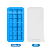 Silicone Ice Cube Tray with 21 Grids for Whiskey and Cold Drinks, Square and Spherical Ice Maker Mold