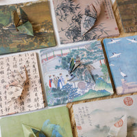 Origami Paper with Traditional Chinese Landscape Art for DIY Crafts