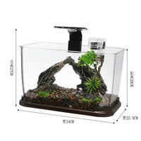 Desktop Stream Aquarium with Integrated Filtration & Oxygenation, LED Lighting, and Landscape Decor
