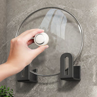 Wall-Mounted Punch-Free 304 Stainless Steel Pot Lid Holder for Kitchen Countertop or Cabinet