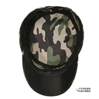 Unisex Camouflage Flat Top Military Training Cap Adjustable Sun Hat for Students & Workers
