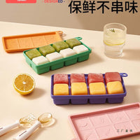 Baby Food Freezer Tray with Lid, Food Grade Soft Silicone Ice Cube Mold for Infant Homemade Puree Storage