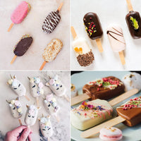Oval Ice Cream Bar Molds with Lids and Sticks, Easy Release DIY Popsicle Maker for Home