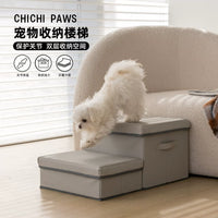Chichipaws Pet Stairs Non-Slip Foldable Storage Dog Ladder Waterproof Scratch-Resistant Bed Climbing Ramp