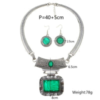 Vintage Geometric Resin Pendant Necklace for Women, Short Choker Style, Fashion Accessory