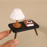 Dollhouse Miniature Table Lamp Book Model Scene Ornament Set