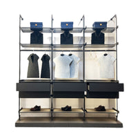 Minimalist Luxury Aluminum Alloy Pillar Glass Shelf Wardrobe System