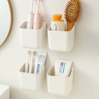 Wall-Mounted Bathroom Organizer with Drainage for Toothbrushes and Combs