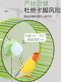 Silent Running Wheel Toy for Parakeets and Small Birds, Stress Relief and Enrichment