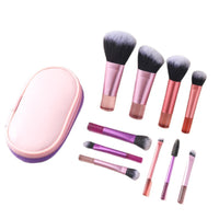 10-Piece Mini Makeup Brush Set with Crystal Handles and Portable Bag