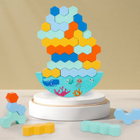 Rainbow Wooden Stacking Balancing Blocks Jigsaw Puzzle Toy for Kids