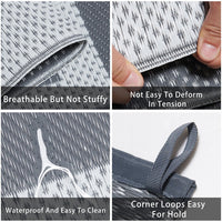 Reversible Diamond Pattern Outdoor Patio Rug, Portable Plastic PP Woven Mat for Camping, Picnics, and Patios