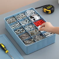 Heavy-Duty Multi-Compartment Plastic Storage Box for Hardware Tools and Parts