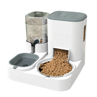 Automatic Pet Feeder with Water Dispenser and Food Bowl for Cats and Dogs, Double Bowl Design