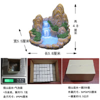Miniature Mountain Rockery Aquarium Ornament with Flowing Water Effect for Micro Landscape Decor