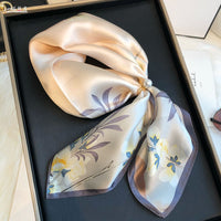 70cm Square Silk Scarf for Women, Versatile Thin Neck Scarf for All Seasons, Decorative Gift