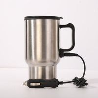 12V Car Heated Travel Mug Stainless Steel Electric Kettle for Vehicle