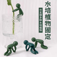 Hydroponic Plant Support Stand with Decorative Figure for Cup Rims