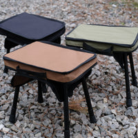 Portable Tactical Folding Stool and Table Combo for Outdoor Camping Fishing Picnics