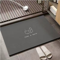 Japanese Style Minimalist Line Diatomaceous Earth Bath Mat Absorbent Non-Slip Bathroom Floor Mat Luxury Design